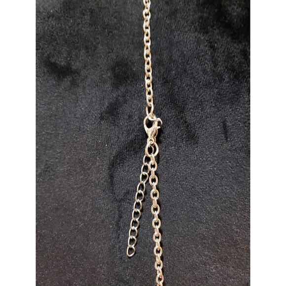 Womens Gold Tone Teardrop Turquoise Filigree Pendant Necklace with Cuff Bracelet - Picture 6 of 9